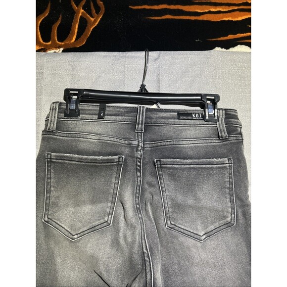 KUT FROM THE KLOTH HIGH RISE MIA SKINNY JEANS BLACK SZ 4 Grey distressed Grunge - Picture 10 of 11